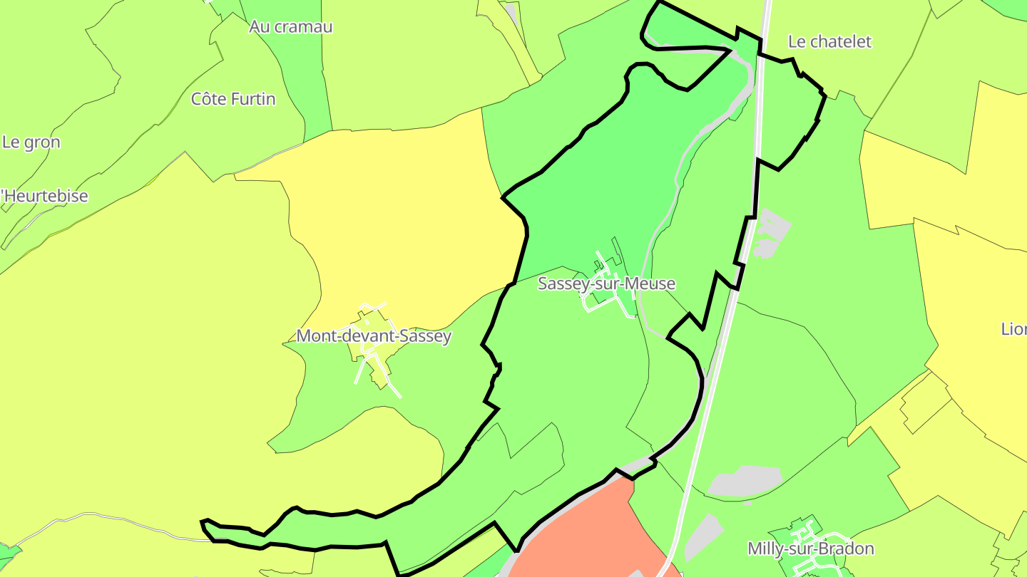 Carte des prix de l'immobilier Sassey-sur-Meuse