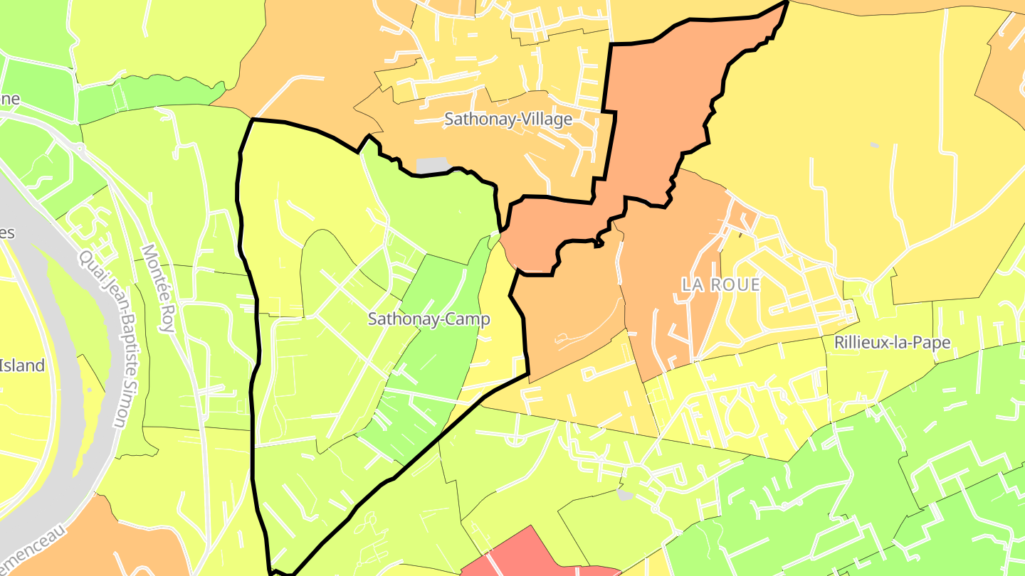Carte des prix de l'immobilier Sathonay-Camp