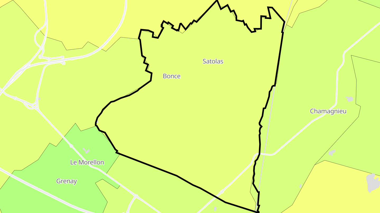 Carte des prix de l'immobilier Satolas-et-Bonce