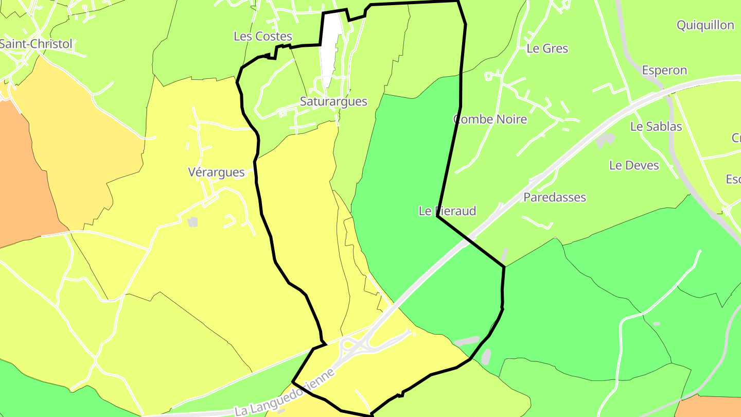 Carte des prix de l'immobilier Saturargues