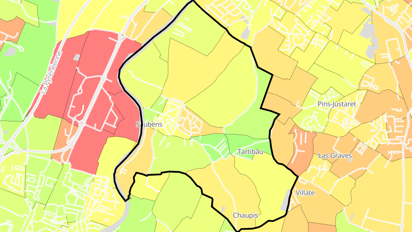 Carte des prix de l'immobilier Saubens