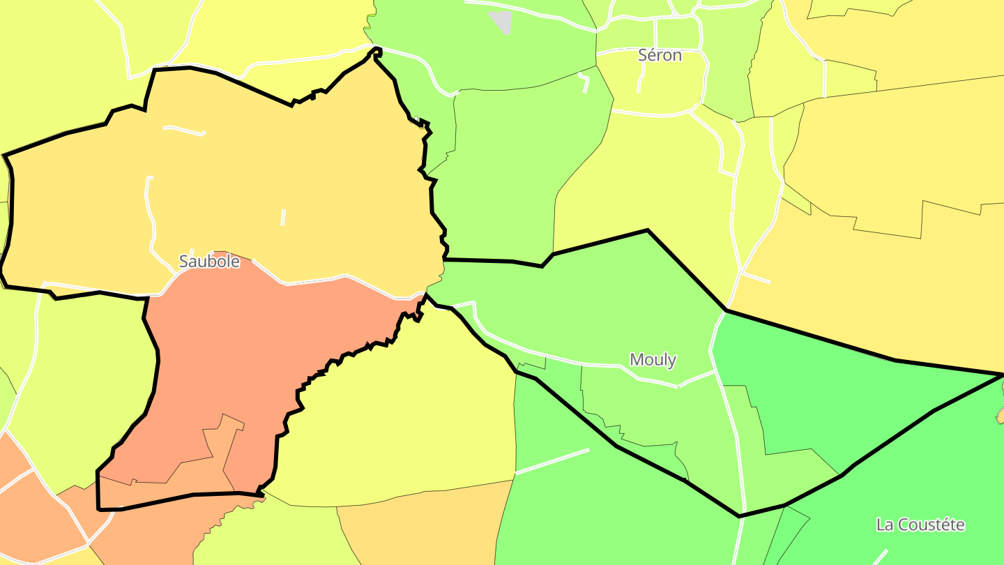 Carte des prix de l'immobilier Saubole