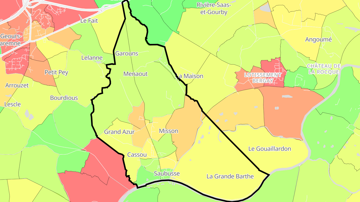 Carte des prix de l'immobilier Saubusse