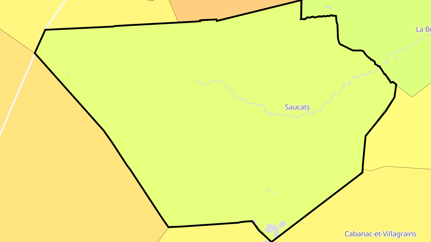 Carte des prix de l'immobilier Saucats