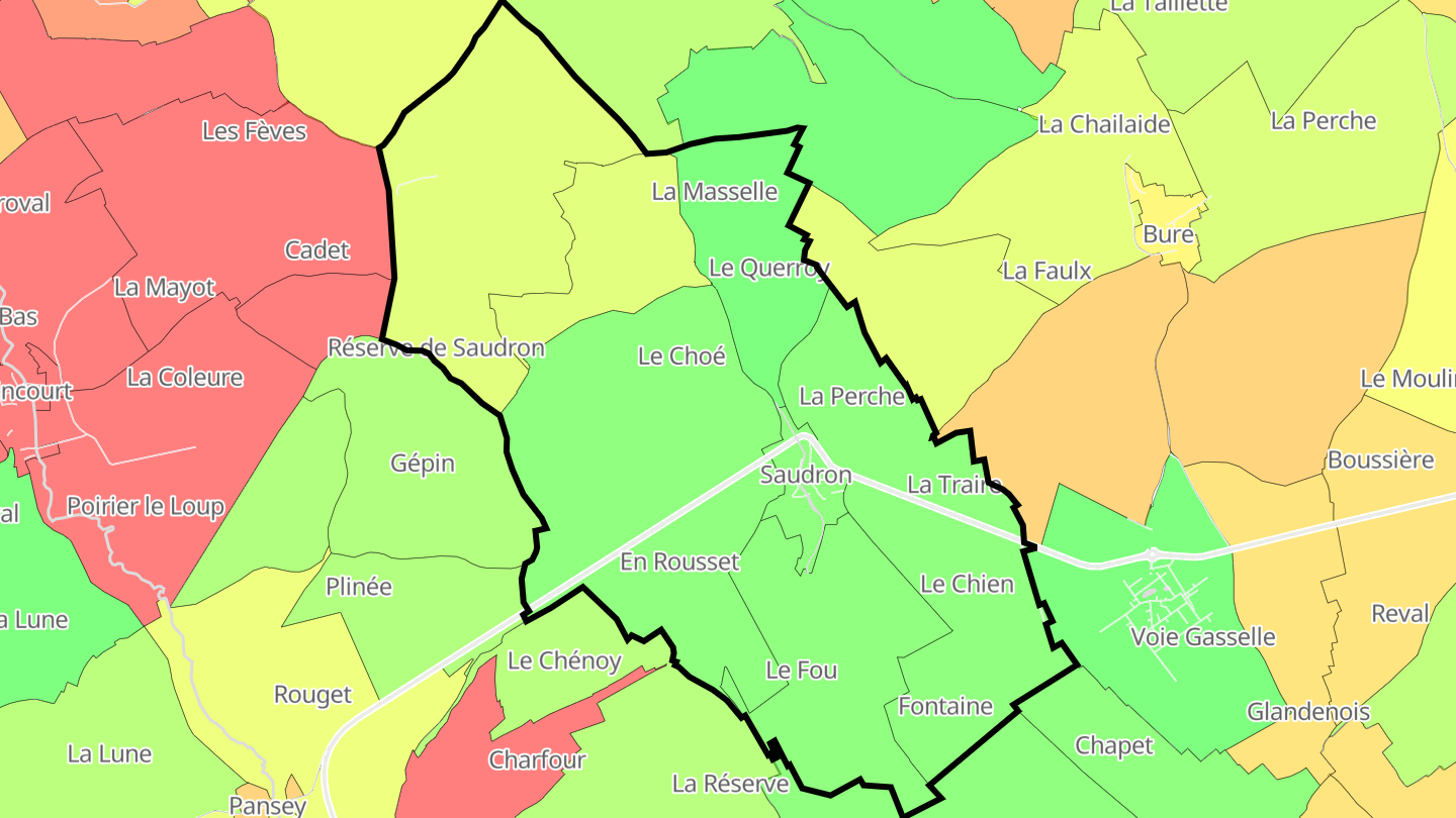 Carte des prix de l'immobilier Saudron
