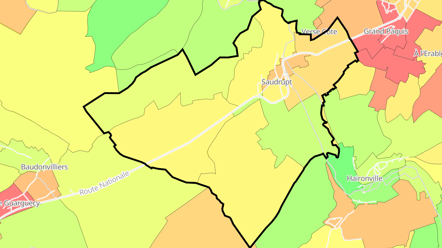 Carte des prix de l'immobilier Saudrupt