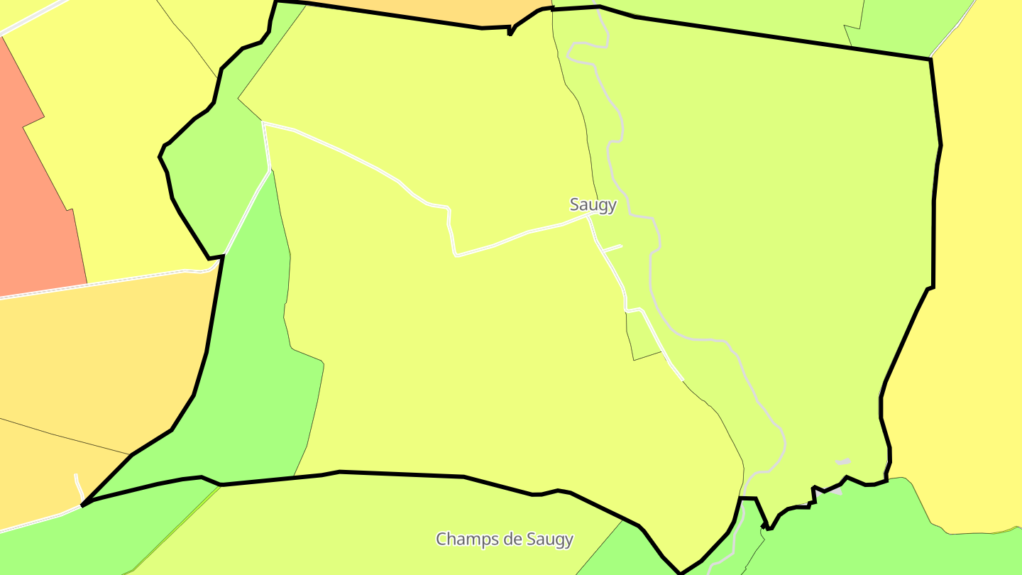 Carte des prix de l'immobilier Saugy
