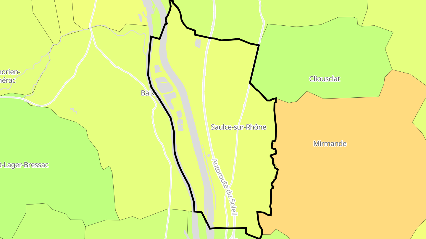 Carte des prix de l'immobilier Saulce-sur-Rhône