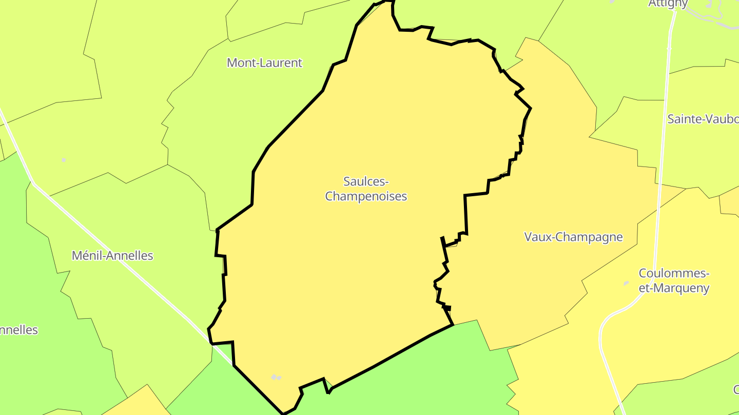 Carte des prix de l'immobilier Saulces-Champenoises