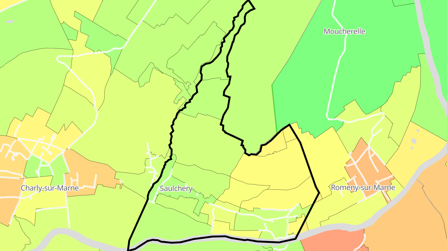 Carte des prix de l'immobilier Saulchery
