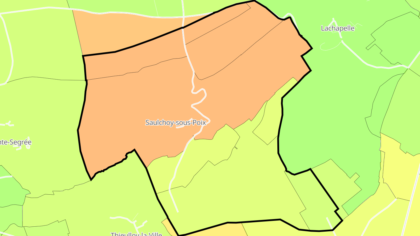 Carte des prix de l'immobilier Saulchoy-sous-Poix