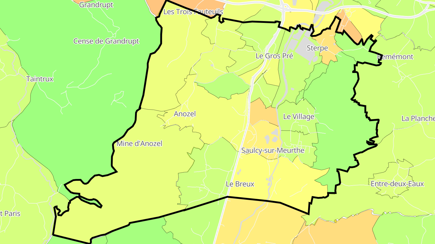 Carte des prix de l'immobilier Saulcy-sur-Meurthe