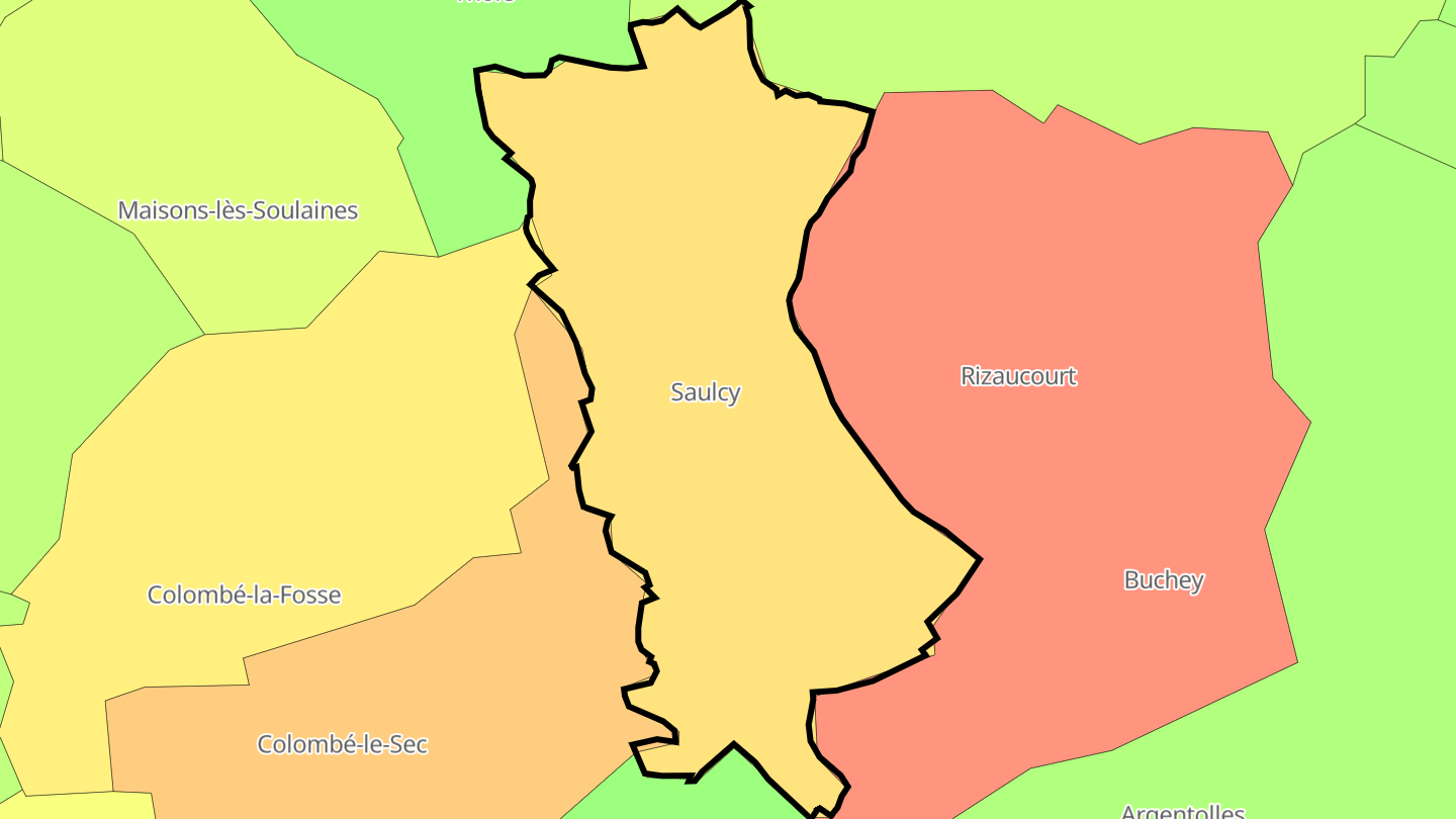 Carte des prix de l'immobilier Saulcy
