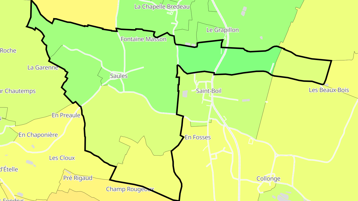 Carte des prix de l'immobilier Saules