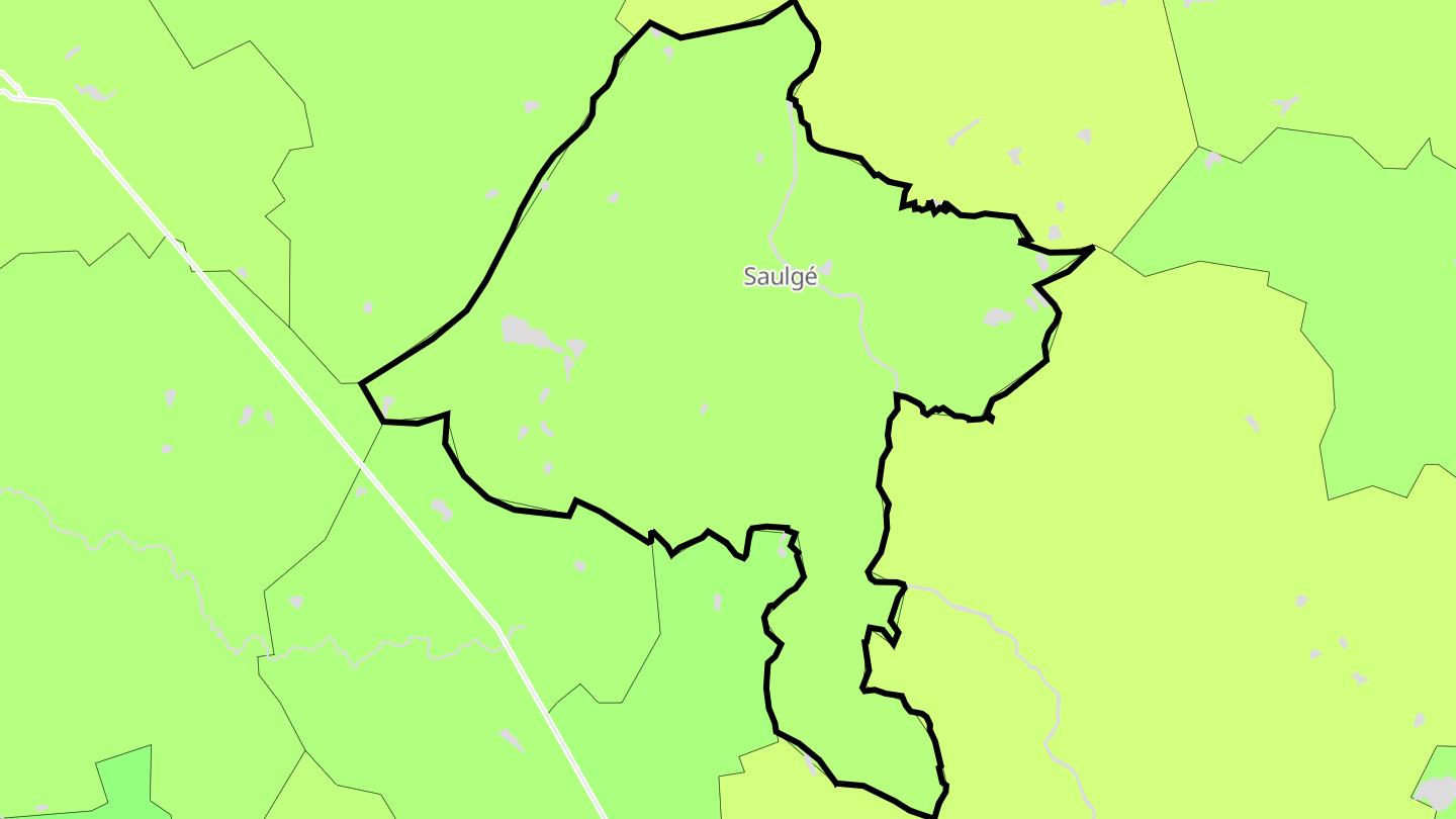 Carte des prix de l'immobilier Saulgé