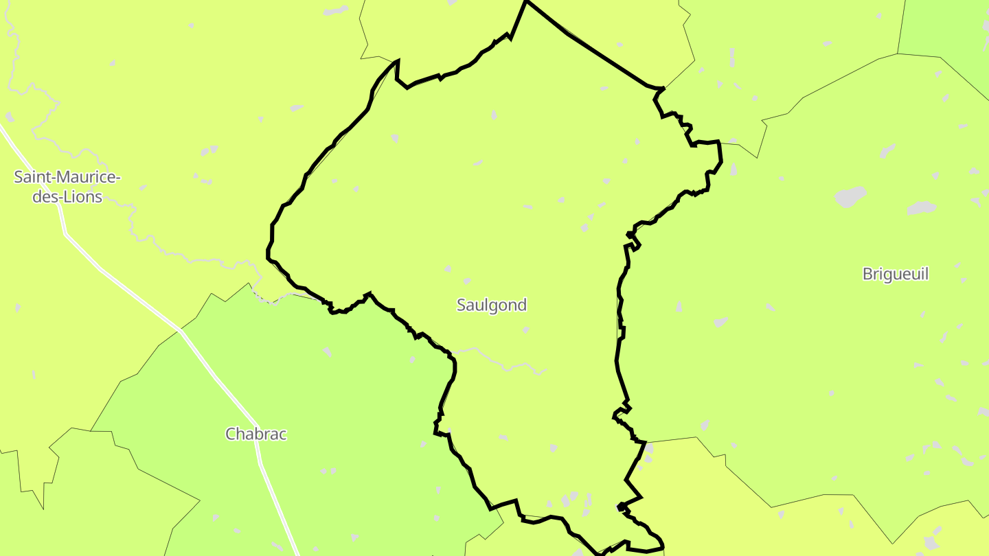 Carte des prix de l'immobilier Saulgond