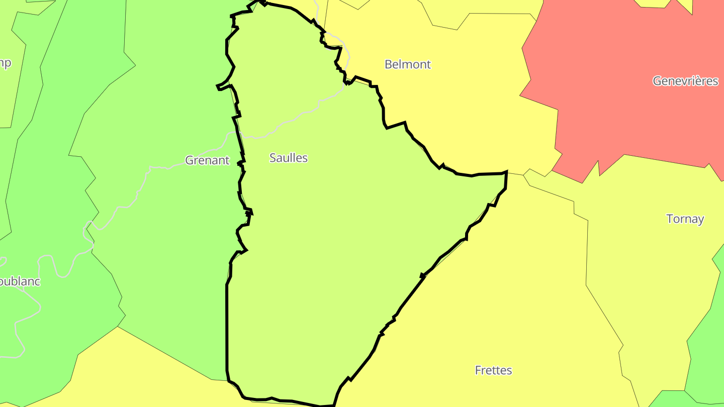 Carte des prix de l'immobilier Saulles