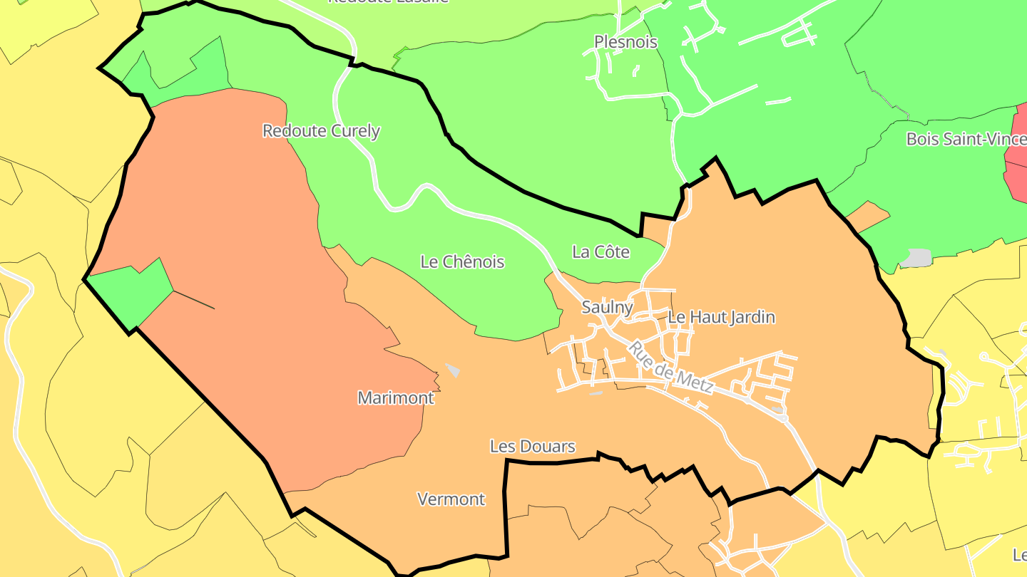Carte des prix de l'immobilier Saulny