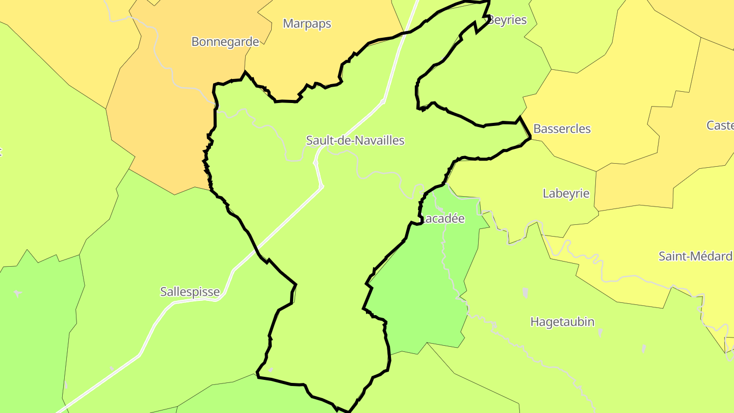 Carte des prix de l'immobilier Sault-de-Navailles