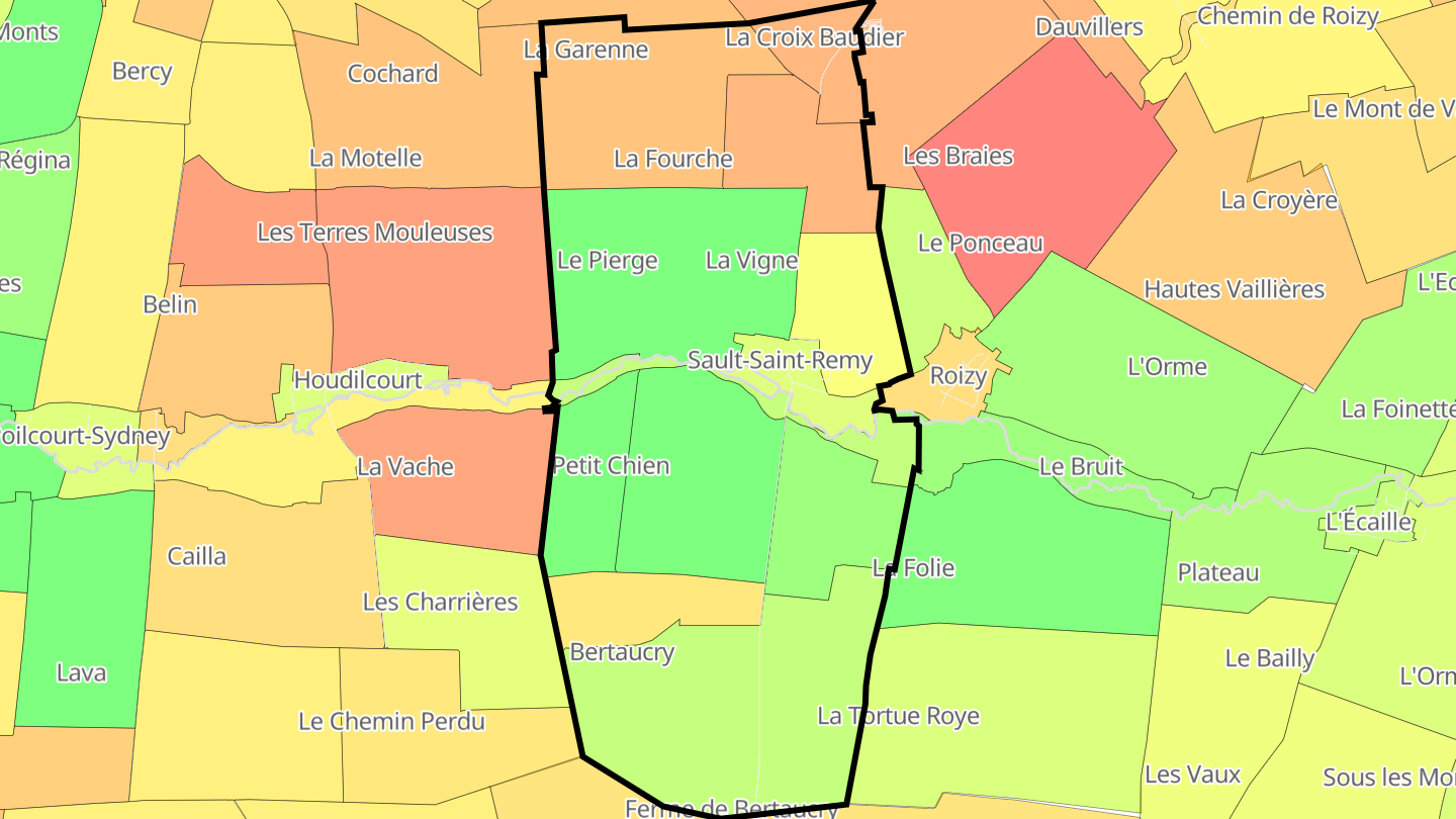 Carte des prix de l'immobilier Sault-Saint-Remy