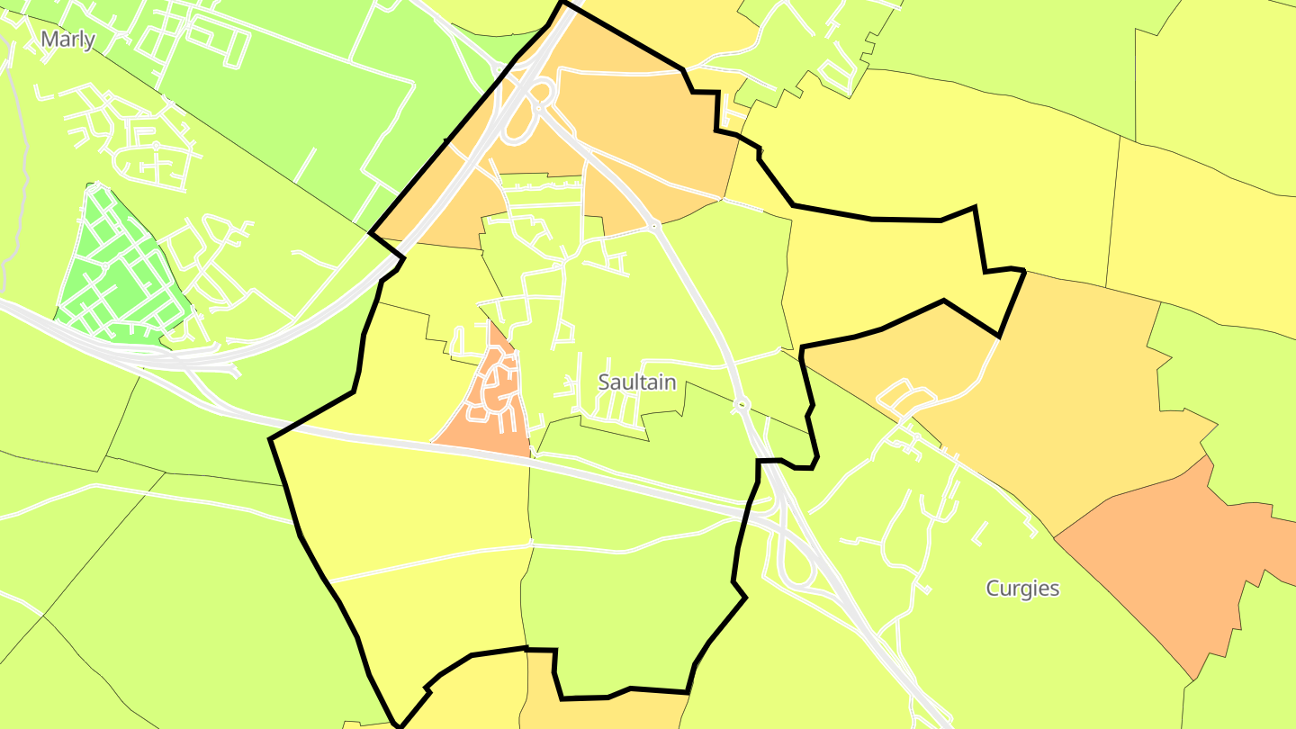 Carte des prix de l'immobilier Saultain
