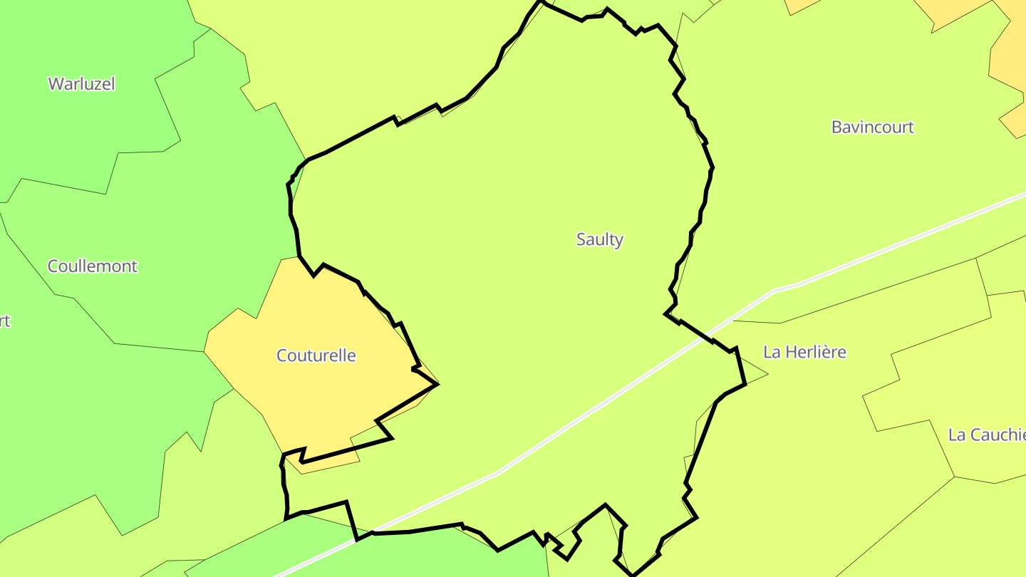 Carte des prix de l'immobilier Saulty
