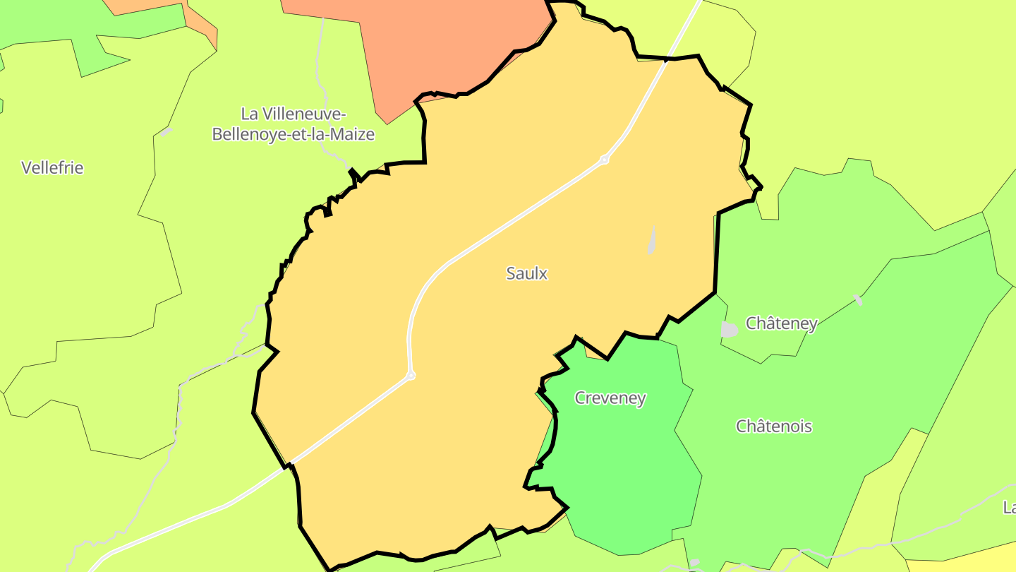 Carte des prix de l'immobilier Saulx
