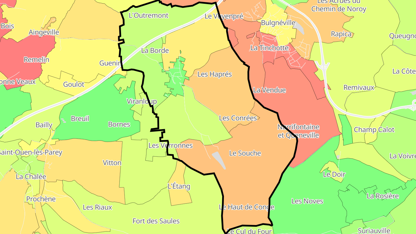 Carte des prix de l'immobilier Saulxures-lès-Bulgnéville