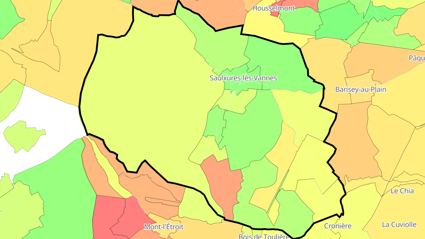 Carte des prix de l'immobilier Saulxures-lès-Vannes