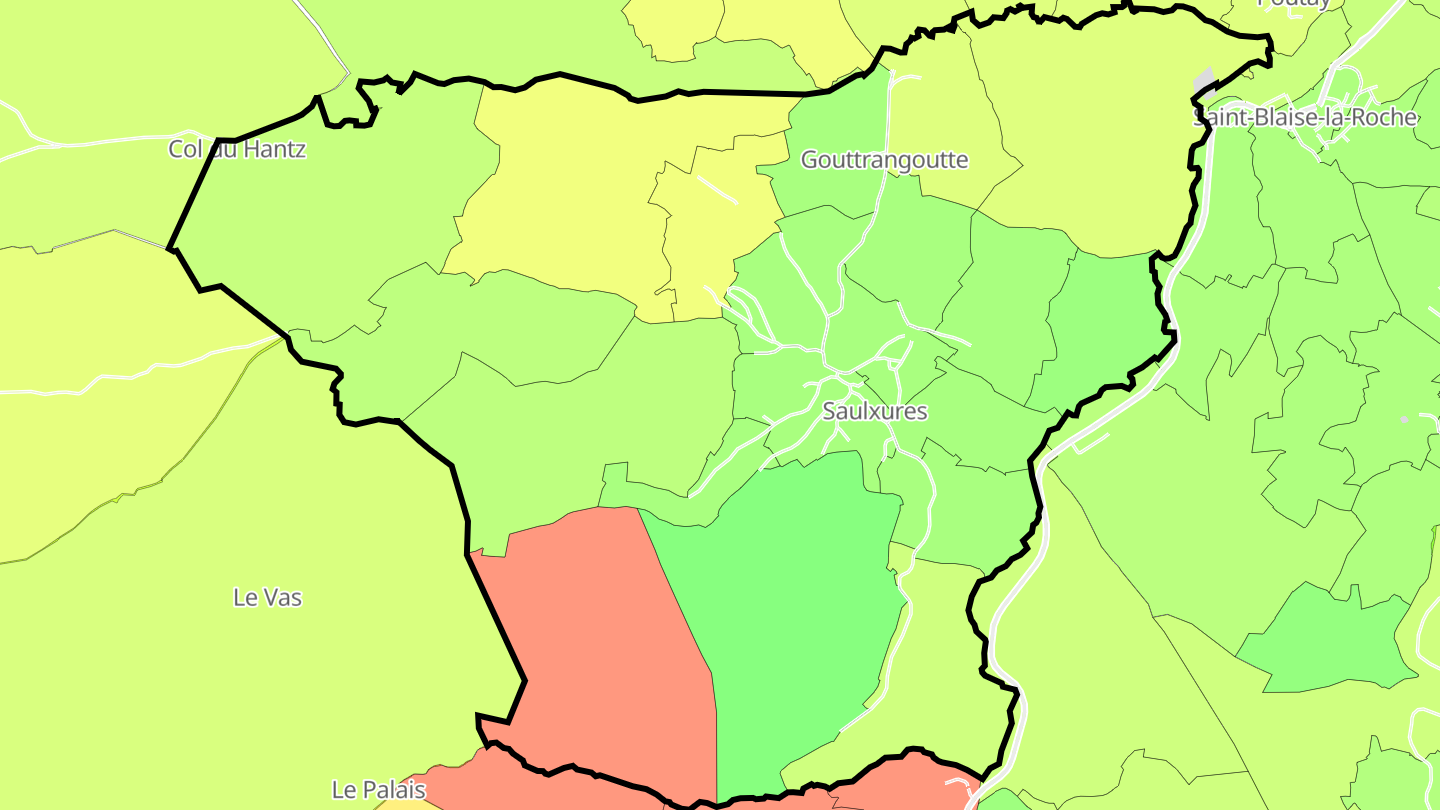 Carte des prix de l'immobilier Saulxures