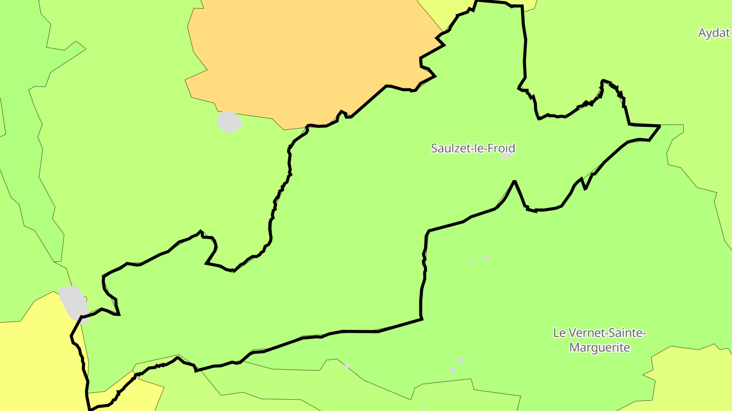 Carte des prix de l'immobilier Saulzet-le-Froid