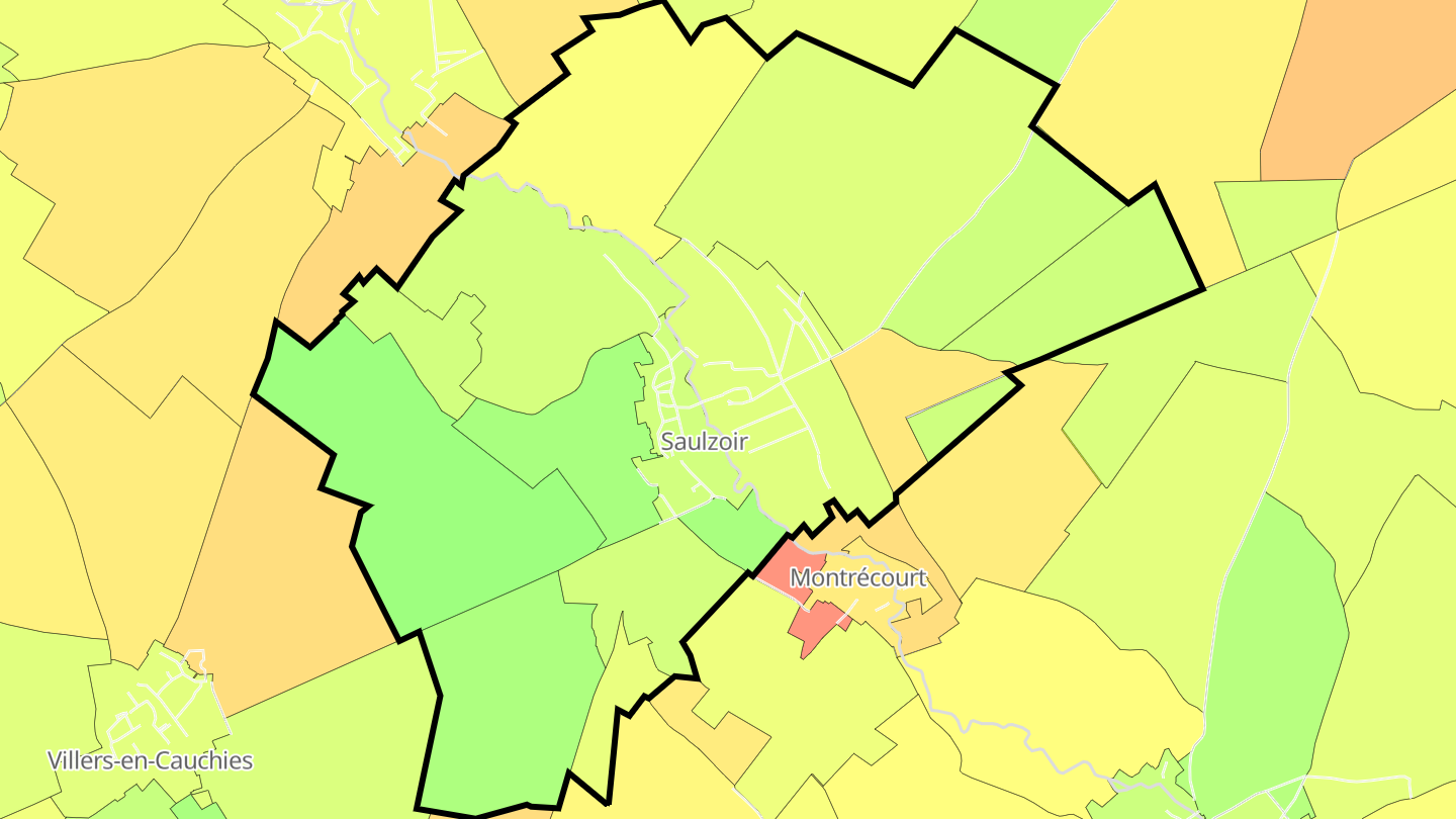 Carte des prix de l'immobilier Saulzoir