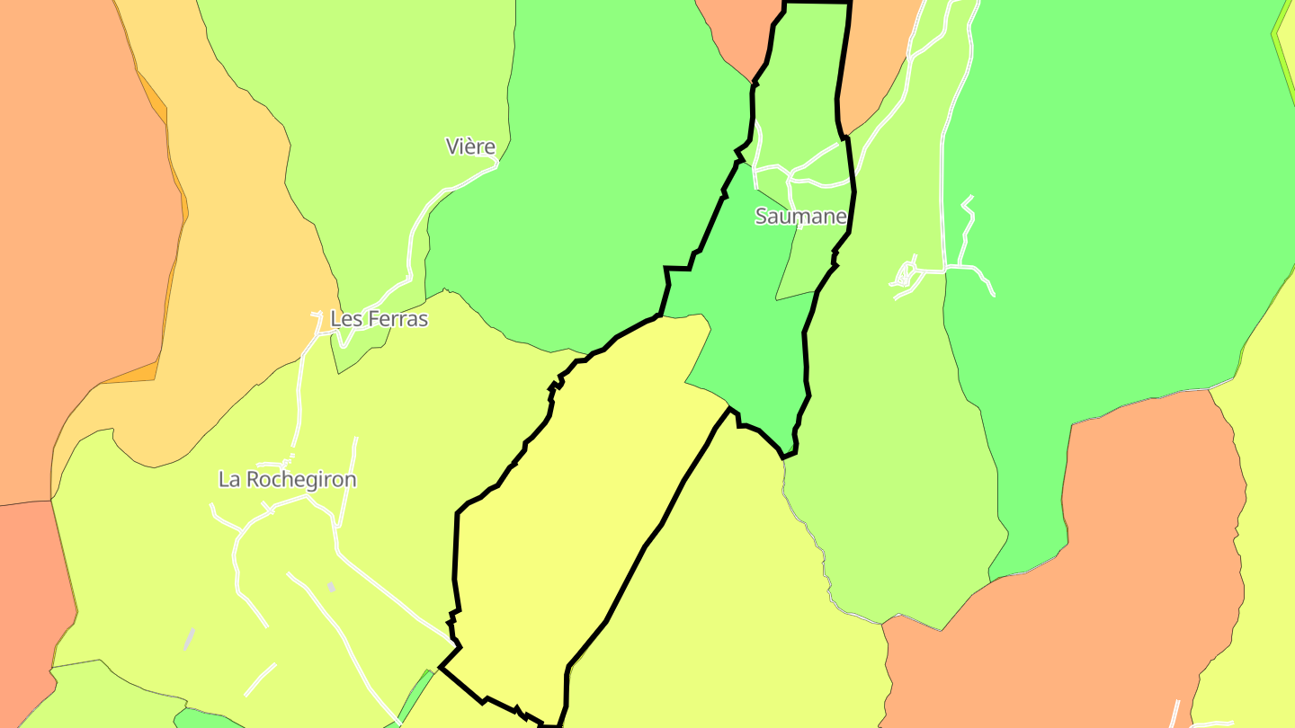 Carte des prix de l'immobilier Saumane
