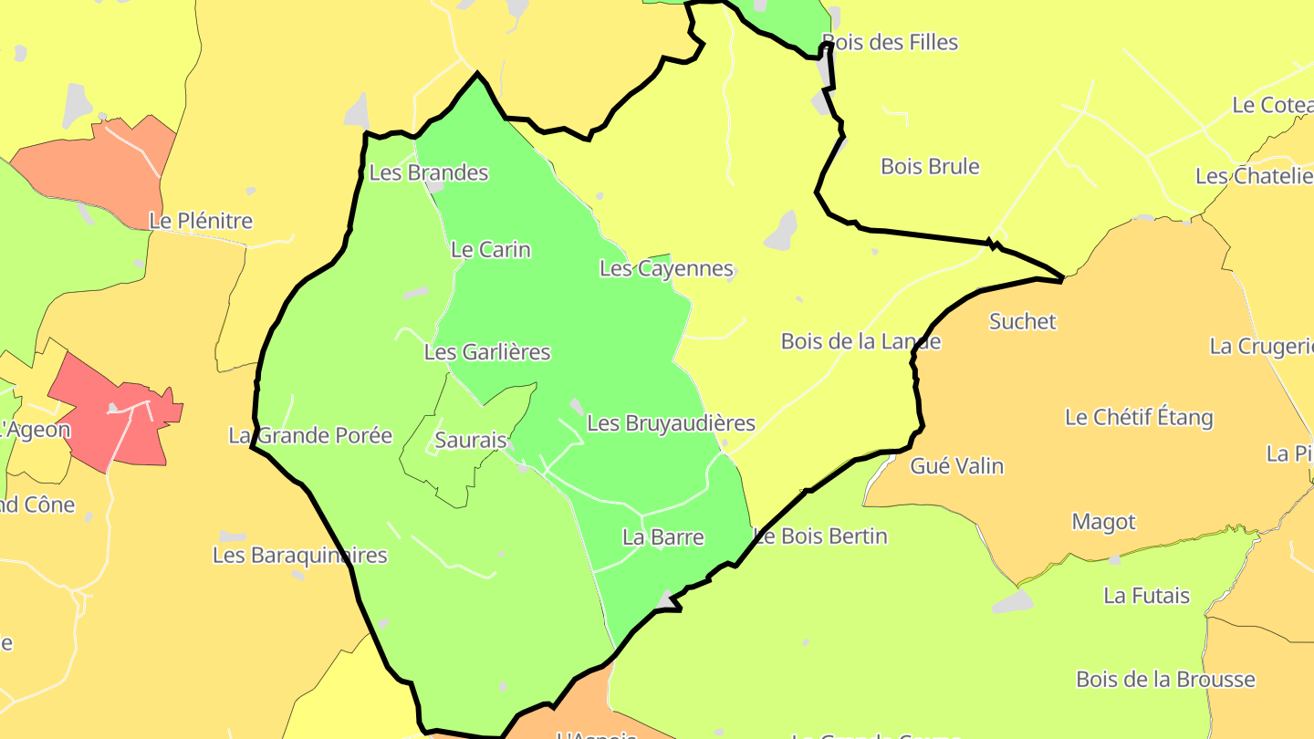 Carte des prix de l'immobilier Saurais
