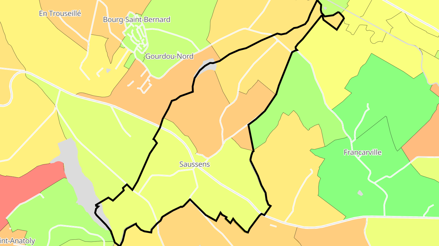 Carte des prix de l'immobilier Saussens