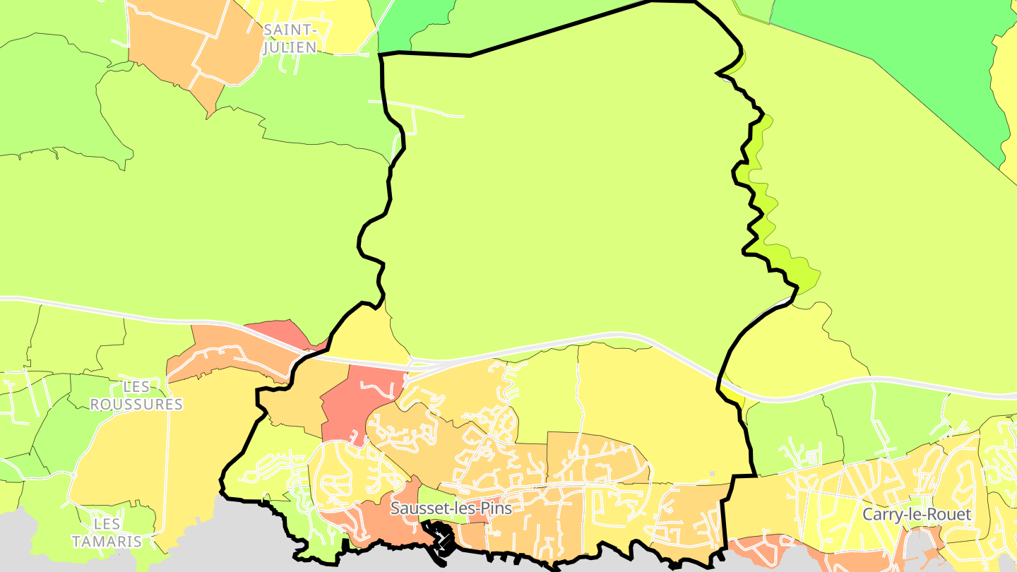 Carte des prix de l'immobilier Sausset-les-Pins