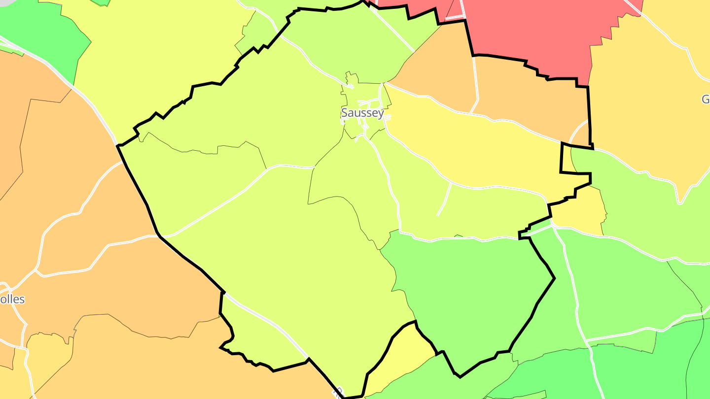 Carte des prix de l'immobilier Saussey