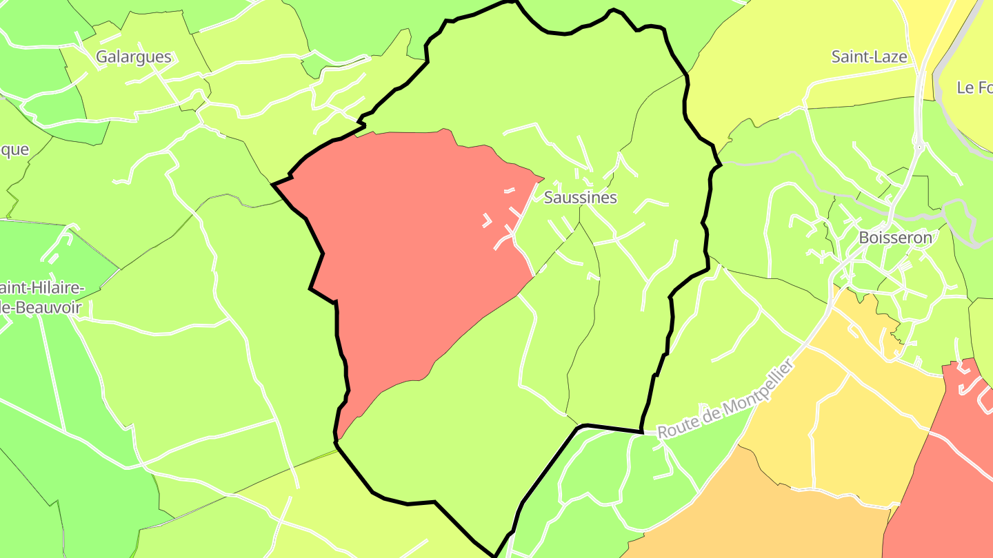 Carte des prix de l'immobilier Saussines
