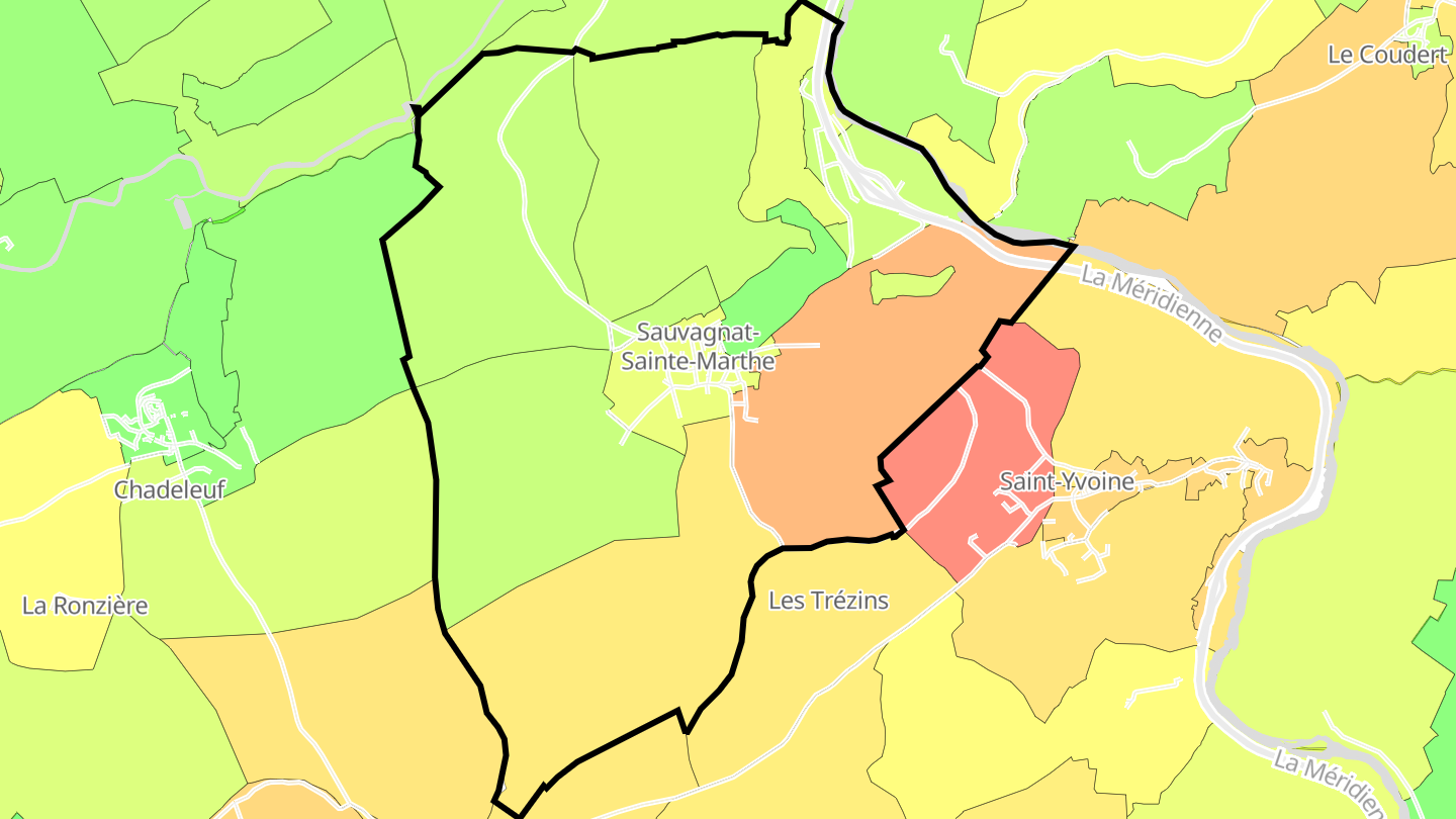 Carte des prix de l'immobilier Sauvagnat-Sainte-Marthe