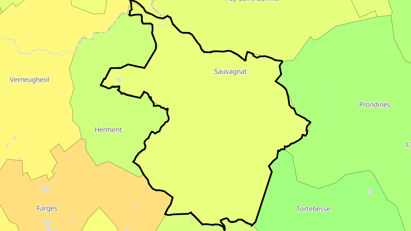 Carte des prix de l'immobilier Sauvagnat