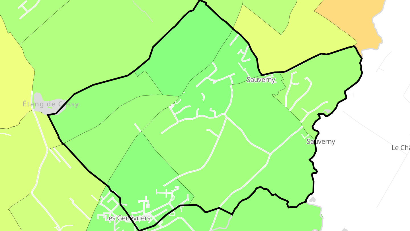 Carte des prix de l'immobilier Sauverny