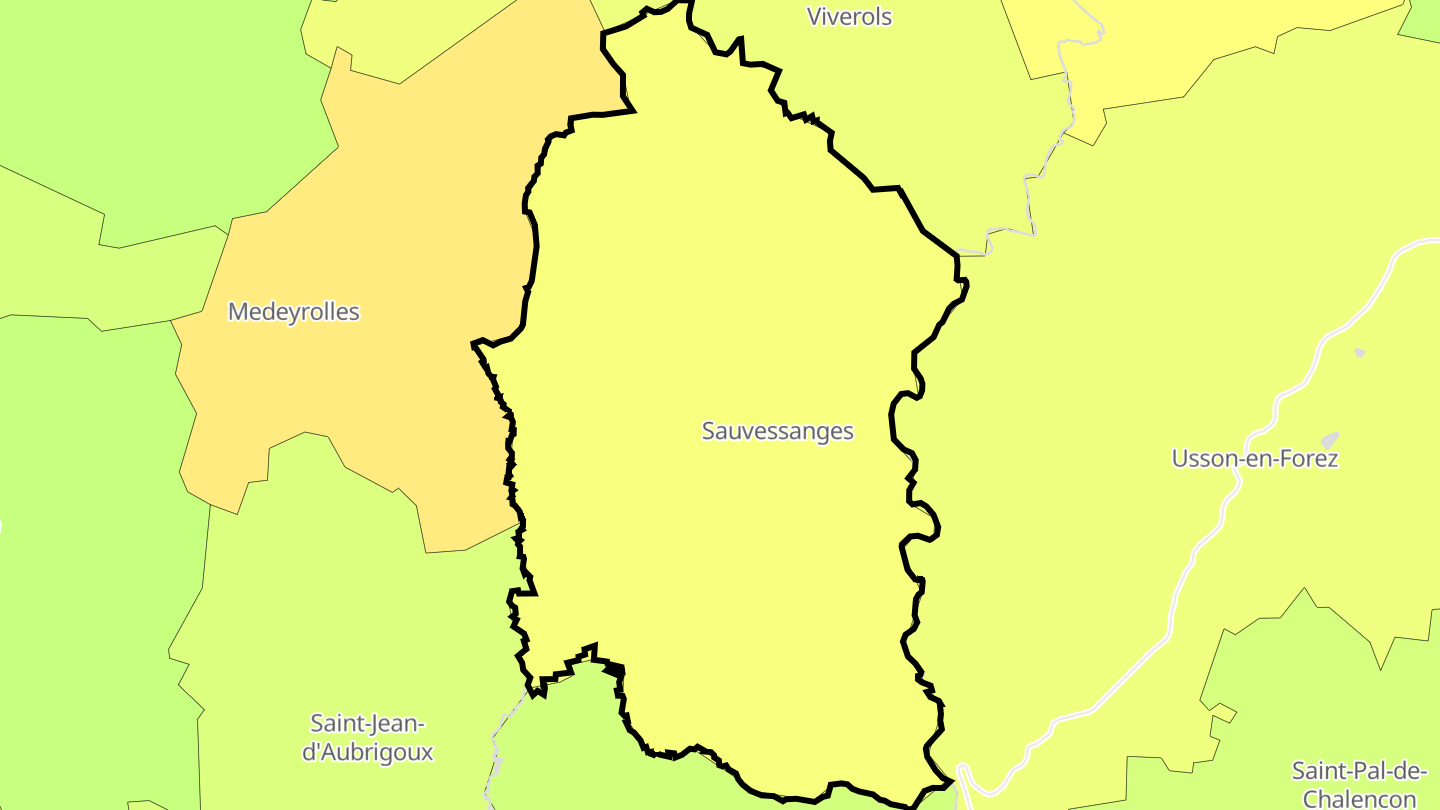 Carte des prix de l'immobilier Sauvessanges