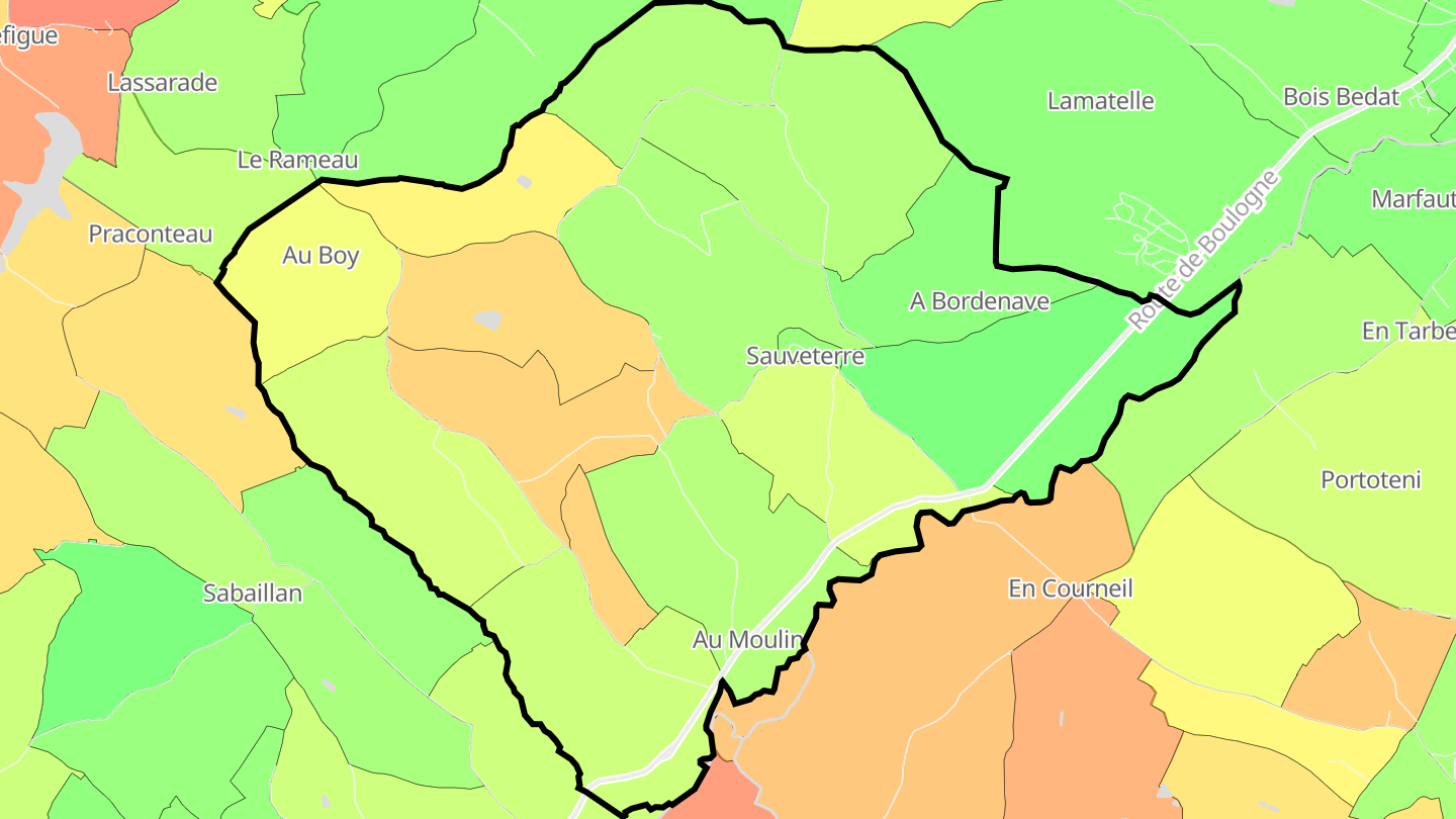 Carte des prix de l'immobilier Sauveterre