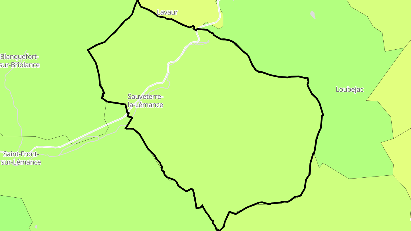 Carte des prix de l'immobilier Sauveterre-la-Lémance