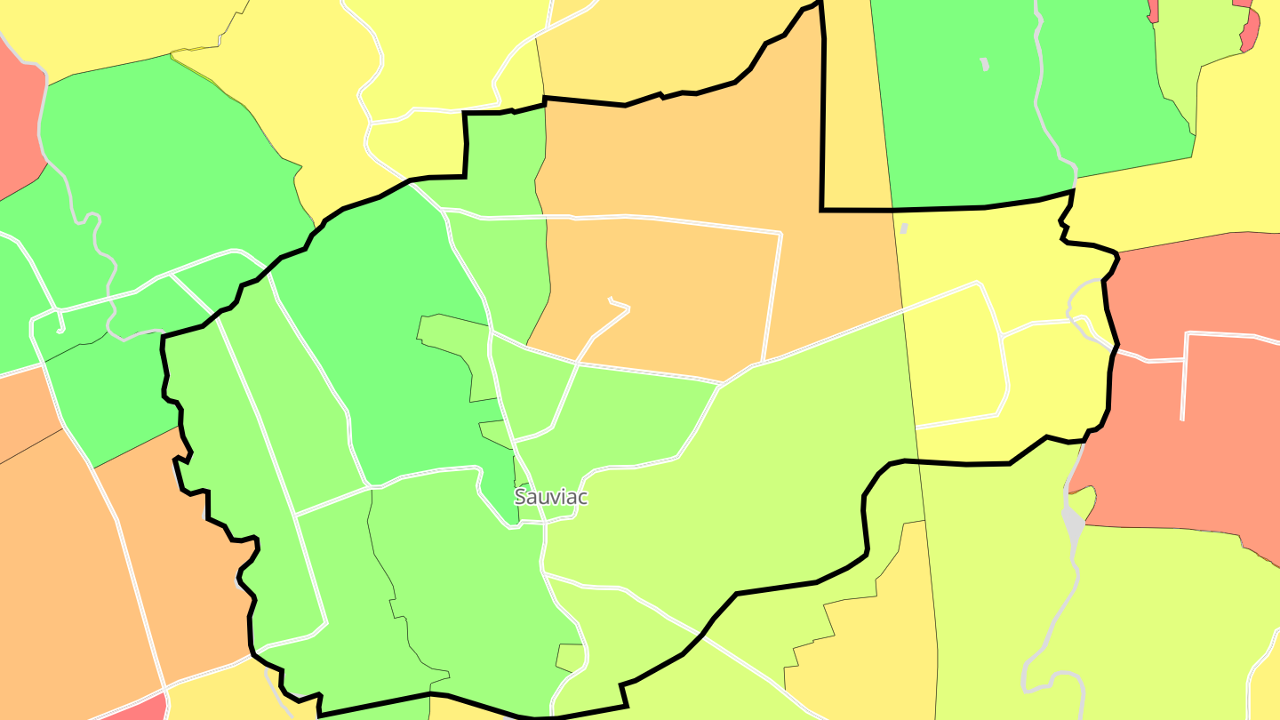 Carte des prix de l'immobilier Sauviac