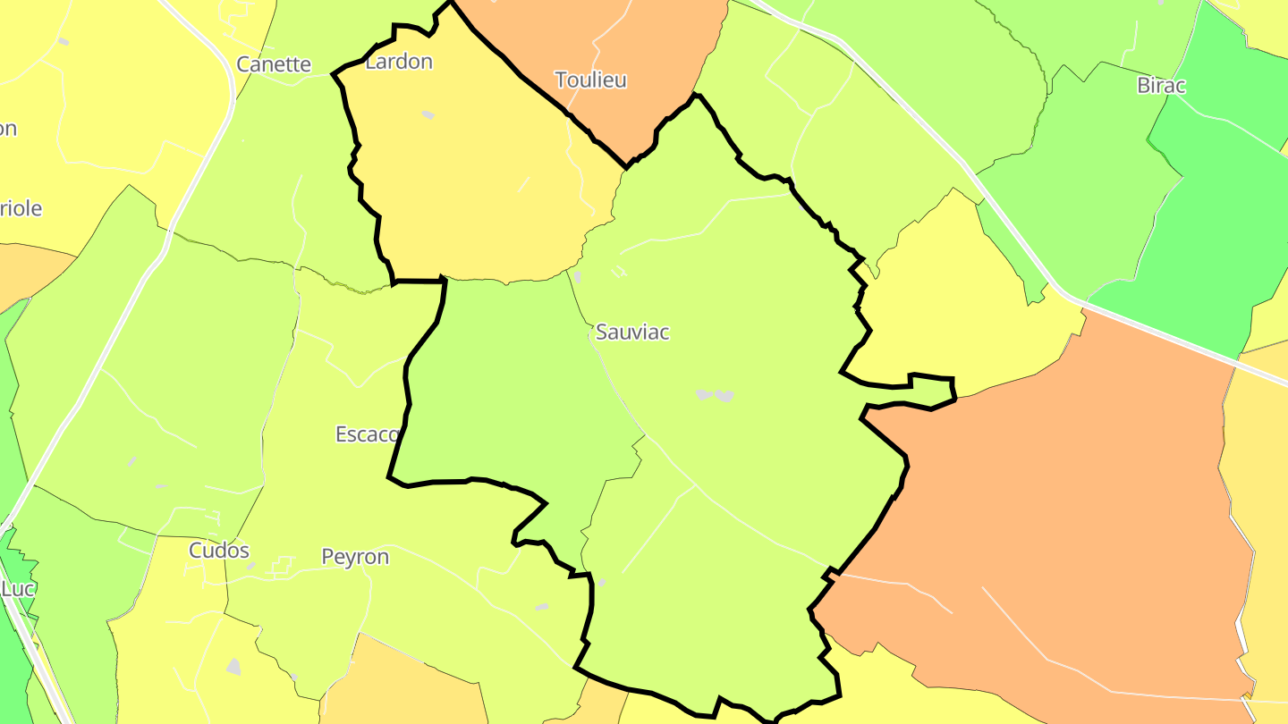 Carte des prix de l'immobilier Sauviac