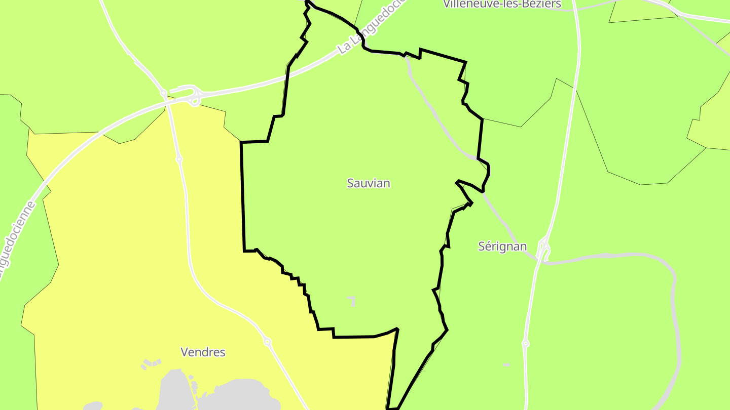 Carte des prix de l'immobilier Sauvian