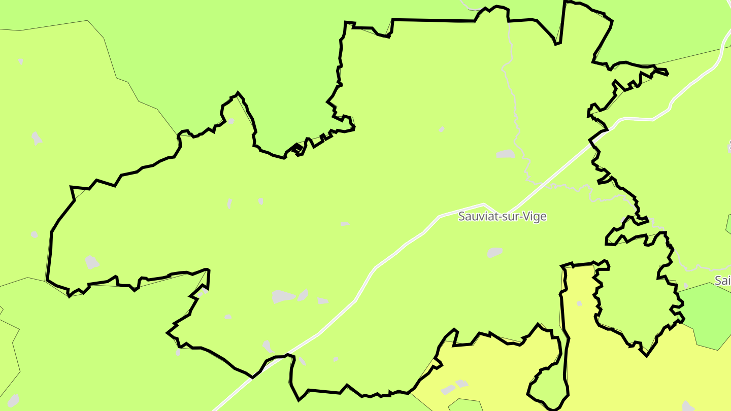 Carte des prix de l'immobilier Sauviat-sur-Vige