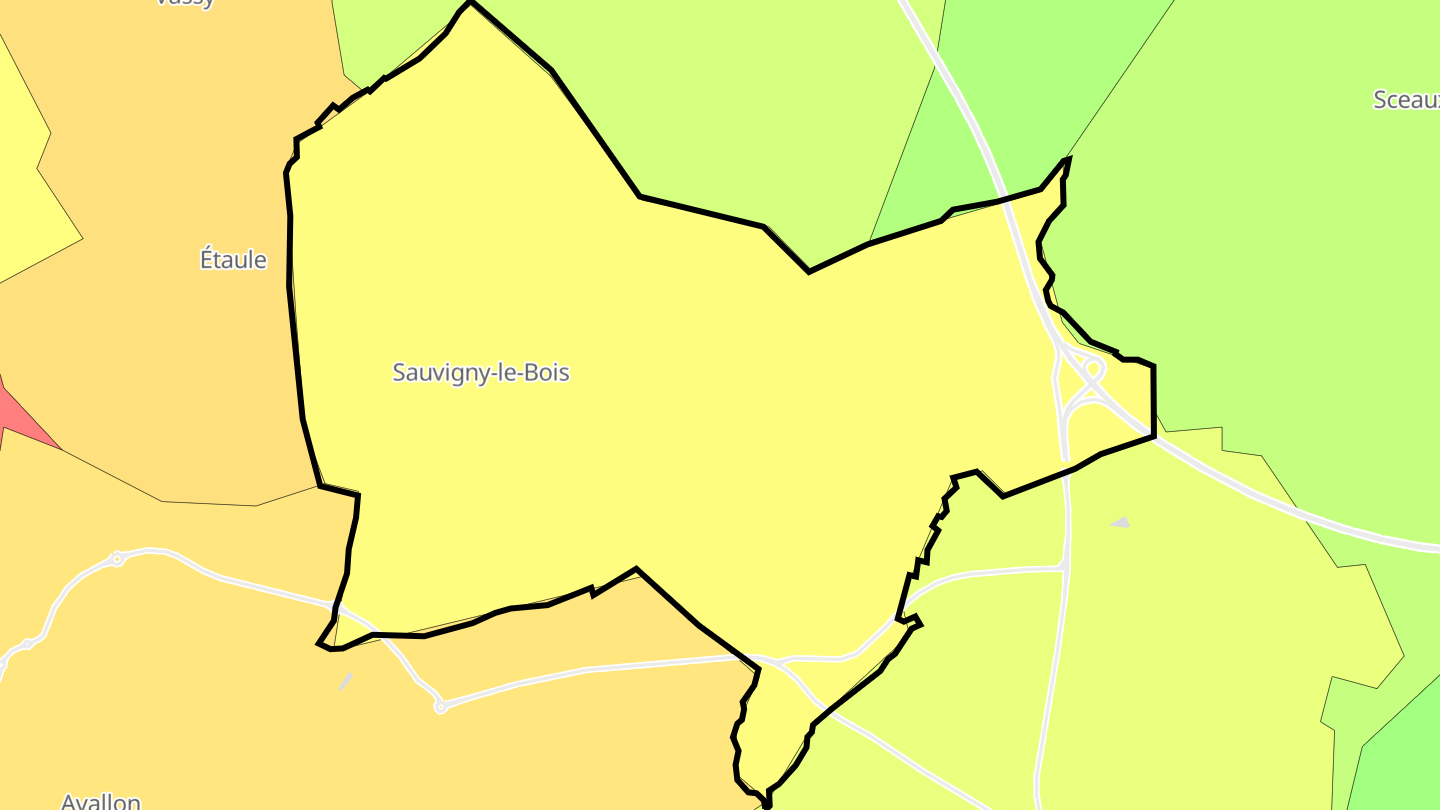 Carte des prix de l'immobilier Sauvigny-le-Bois