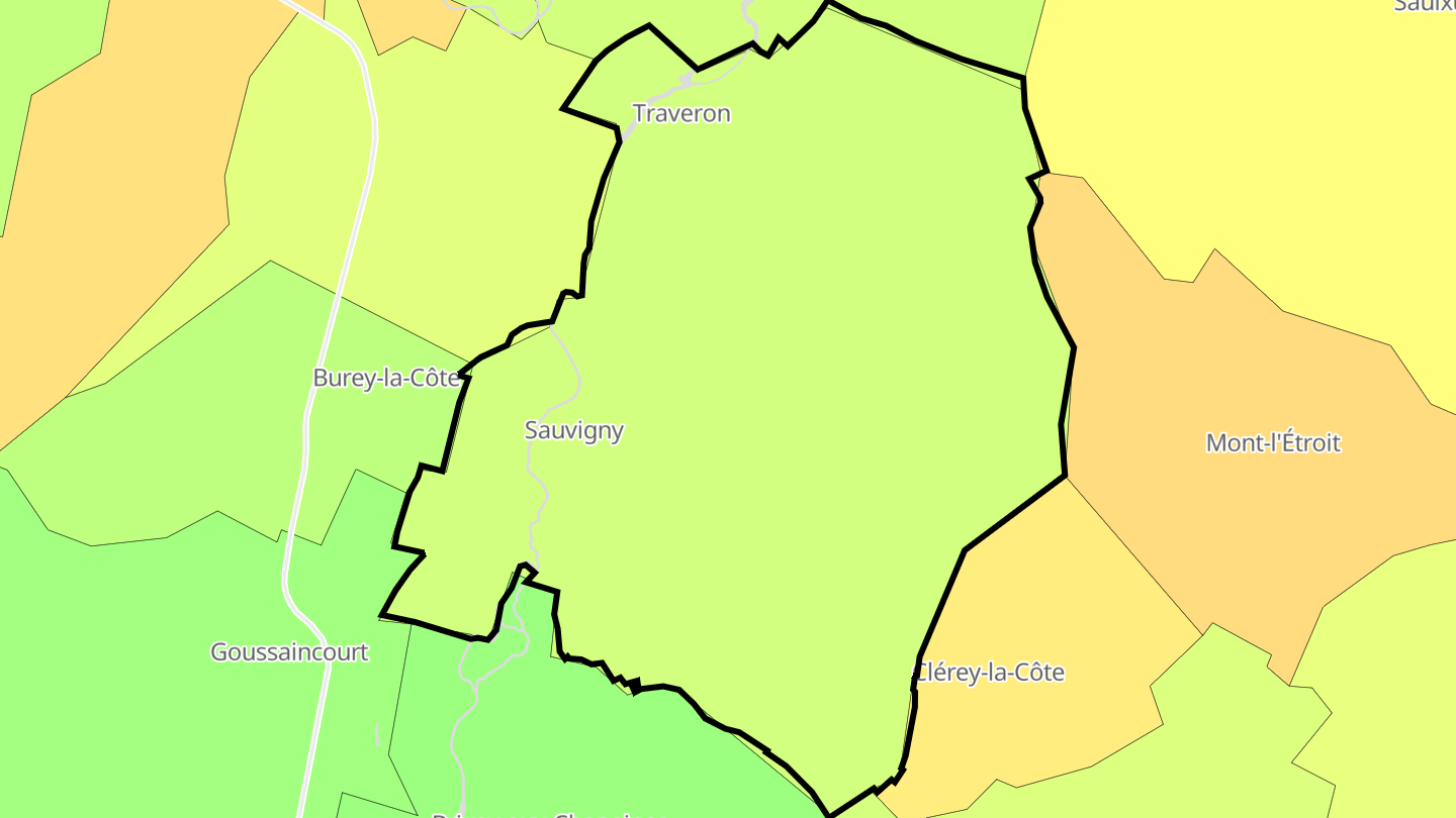 Carte des prix de l'immobilier Sauvigny